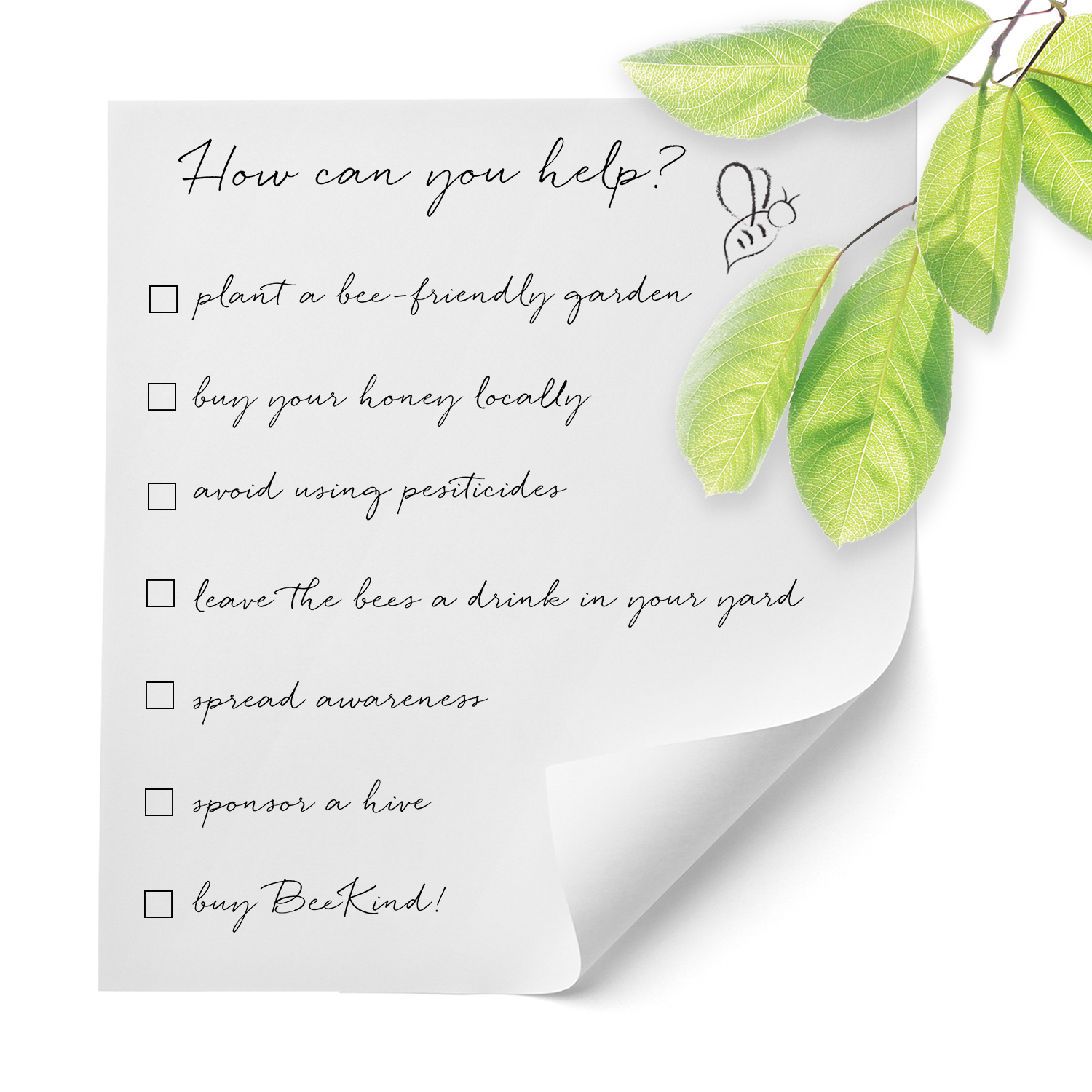 help the bees checklist